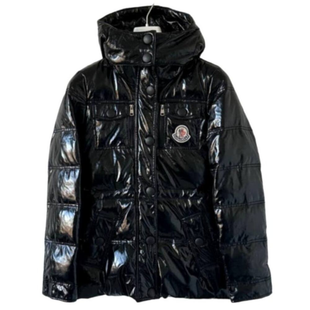 Women's Hooded Down Parka Glossy Black Size M